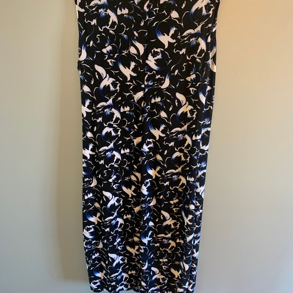 Summery black and blue floral dress,XL - Picture 2 of 5